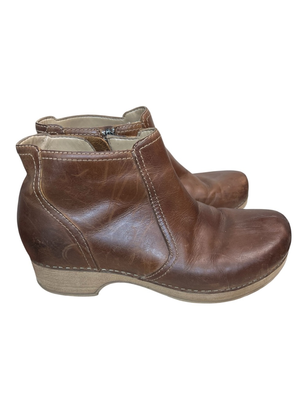 Dansko Ankle Booties Brown Leather Size 40 9.5/10